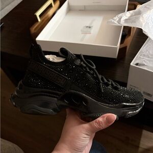 Steve Madden Black Rhinestone Sneakers
